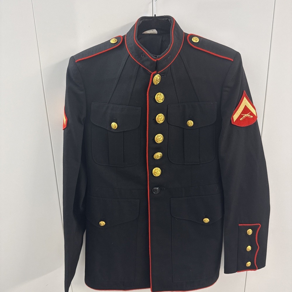 USMC US Marine Corp Dress Blue Coat 38s E-3 Lance Corporal DSCP Crown Clothing